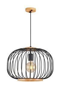 Lucea 6'lı Kahverengi Ledli Modern Ahşap Salon-Oturma Odası Avize
