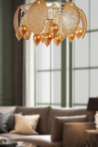 Begüsa Tekli Beyaz Modern Alüminyum Salon Avize