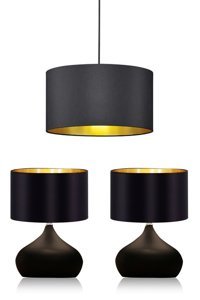 Etsylight Dora 4'lü Siyah Sarkıt Modern Cam Antre-Hol Avize