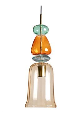 Küre Cam Kure118Afm Tekli Gri Sarkıt Modern Cam Salon-Oturma Odası Avize