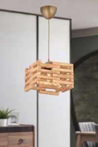 Bby Home & Desıgn Malvina Tekli Haki Sarkıt Modern Hasır Salon-Oturma Odası Avize