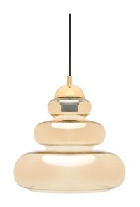 Modelight 2'li Kahverengi Cam Modern Cam Salon-Oturma Odası Avize