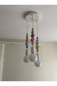 Manogrup Avize Aydınlatma Tekli Beyaz Halat Otantik Halat Salon-Oturma Odası Avize