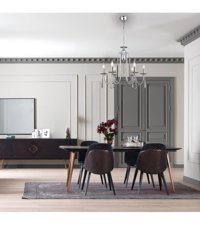 Lampaluce R Dolce Ragazza 6'lı Sarı Modern Kumaş Salon Avize