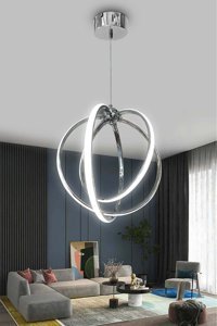 Ladco Aydınlatma A-513-1 Tekli Gümüş Sarkıt Modern Alüminyum Salon-Oturma Odası Avize