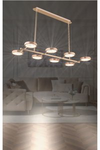 Lucea Bobo Q35 Tekli Altın Cam Modern Krom Salon-Oturma Odası Avize