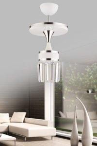 İstanbul Avize Y-10 Tekli Siyah Kristal Taşlı Modern Krom Salon-Oturma Odası Avize