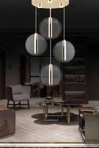 Apliqa Dominik 2'li Siyah Sarkıt Modern Metal Salon-Oturma Odası Avize