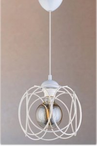 Bamyum Tekli Beyaz Sarkıt Modern Ahşap Salon-Oturma Odası Avize