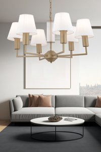 Apliqa 5'li Siyah Modern Metal Salon-Oturma Odası Avize