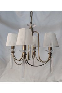 Vk Home Aydınlatma İncisel 4'lü Bej Cam Modern Cam Salon-Oturma Odası Avize