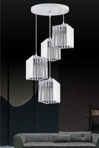 Homing Tekli Siyah Sarkıt Modern Kumaş Salon-Oturma Odası Avize