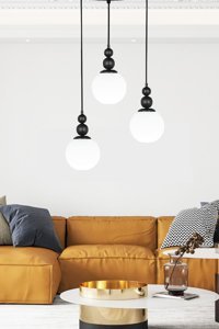 Simaavize 8'li Kahverengi Kollu Modern Ahşap Salon-Oturma Odası Avize