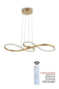 Polataydinlatma 3'lü Altın Kristal Taşlı Modern Cam Salon-Oturma Odası Avize