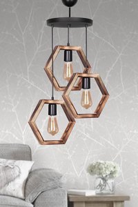 Woodhub Tekli Siyah Sarkıt Modern Plastik Salon-Oturma Odası Avize