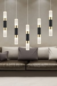 Apliqa Dina Tekli Altın Kristal Taşlı Modern Metal Salon-Oturma Odası Avize