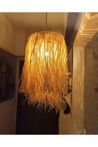 Elektroyou Tekli Bej Ledli Modern Alüminyum Salon-Oturma Odası Avize