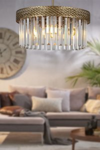 Begüsa Haliç Tekli Sarı Metal Modern Metal Salon-Oturma Odası Avize
