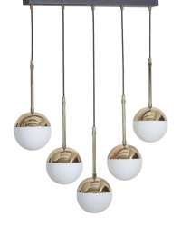 Evlight Tekli Beyaz Şapkalı Modern Kumaş Salon-Oturma Odası Avize