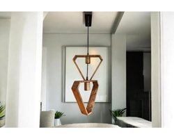 Polataydinlatma Tekli Siyah Modern Ahşap Salon Avize