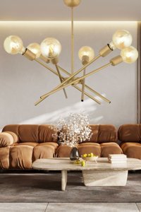 Apliqa Malibu 2'li Siyah Küre Retro Metal Salon-Oturma Odası Avize