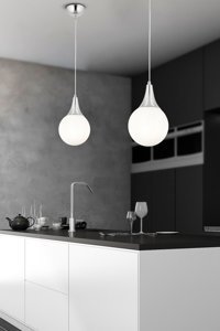 Apliqa Damla Tekli Beyaz Sarkıt Eskitme Metal Salon-Oturma Odası Avize