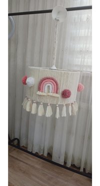 Lumexx Zack Tekli Pembe Sarkıt Modern Hasır Salon-Oturma Odası Avize