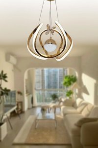 Sanctum Izebela Tekli Sarı Sarkıt Modern Alüminyum Salon-Oturma Odası Avize