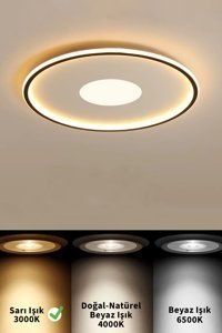 Özcan Aydınlatma 2813-1A-03 Tekli Sarı Ledli Modern Metal Salon-Oturma Odası Avize