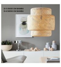 Agora Aydınlatma Tekli Bej Rattan Rustik Bambu Salon-Oturma Odası Avize