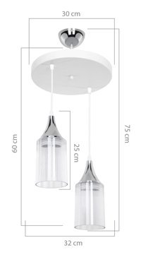 Luna Lighting 2711-6 Ivy 6'lı Sarı Küre Modern Metal Salon-Oturma Odası Avize