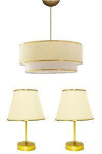 Bby Home & Desıgn Amarelo Tekli Beyaz Sarkıt Modern Kumaş Salon-Oturma Odası Avize