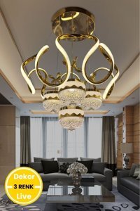 Decco Mommy Tekli Bej Sarkıt Modern Hasır Salon-Oturma Odası Avize