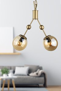 Begüsa Tekli Siyah Sarkıt Modern Ahşap Salon-Oturma Odası Avize