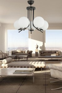 Erzurum Sedef Avize Mm-11332-4 Blk 4'lü Siyah Modern Çelik Salon-Oturma Odası Avize