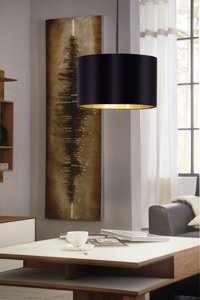 Etsylight 3'lü Siyah Sarkıt Modern Cam Salon-Oturma Odası Avize