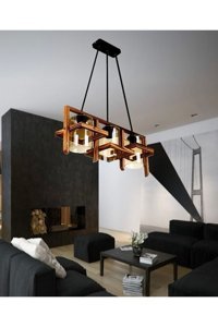 Begüsa Zagreb Tekli Altın Ledli Modern Alüminyum Salon-Oturma Odası Avize