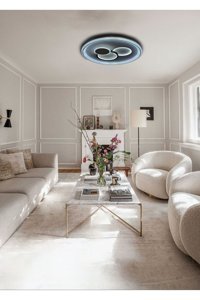 Luna Lighting 4461-24-01 Tekli Beyaz Hasır Rustik Bambu Salon-Oturma Odası Avize