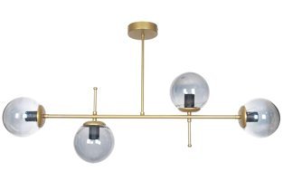 Fer Avize 3'lü Bej Metal Modern Cam Salon-Oturma Odası Avize