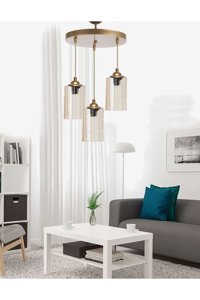 Esmelstore Tekli Beyaz Sarkıt Modern Plastik Salon-Oturma Odası Avize