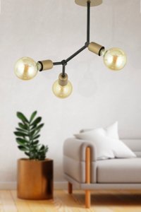 Apliqa Damla 5'li Altın Sarkıt Modern Metal Salon-Oturma Odası Avize