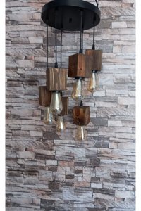 Woodhub Tekli Sarı Hasır Otantik Plastik Antre-Hol Avize