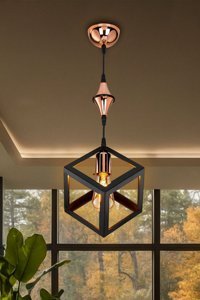 Luna Lighting 1145493 Tekli Siyah Ledli Modern Metal Salon-Oturma Odası Avize