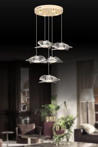 Evperest Epa146 Tekli Gri Baskılı Modern Kumaş Bebek-Çocuk Odası Avize