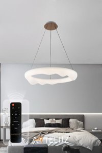 Arteluz Tekli Altın Kumandalı Plafonyer Modern Çelik Salon-Oturma Odası Avize