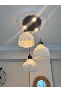Ladco Aydınlatma A-571-5Y 5'li Siyah Halka Modern Alüminyum Salon-Oturma Odası Avize