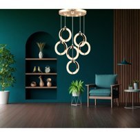 Tt Aydınlatma Tt003-Esk Tekli Sarı Ledli Modern Alüminyum Salon-Oturma Odası Avize