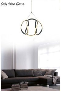 Sanctum Asel Tekli Siyah Sarkıt Modern Alüminyum Salon-Oturma Odası Avize