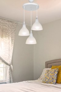 Evlight Tekli Bej Sarkıt Modern Kumaş Salon-Oturma Odası Avize