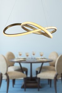 Begüsa Hanedan Tekli Kahverengi Metal Modern Alüminyum Salon-Oturma Odası Avize